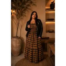 Vestido Longo Plus Size Modelo Ciganinha Moda Outono Inverno Estilo Evangélico Super Confortável
