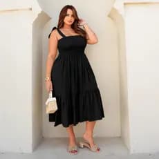 Vestido Feminino Midi Plus Size Casual Elegante e Confortável
