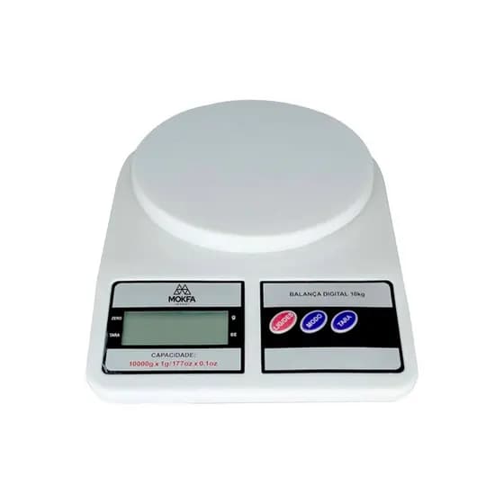 Balança Digital Precisão Eletrônica 10kg Branca Multifuncional Culinária Fitness Viagem Cozinha Mesa