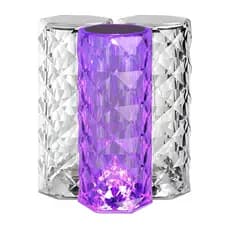 Kit 3 Luminária Mesa Cristal LED 16 Cores Luz Projetor Controle Remoto Touch Diamante Toque Quarto
