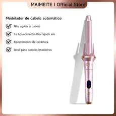 MAIMEITE Ferro de Frisar Automático – Aquecimento Rápido, Placa de Cerâmica LED, Dual Voltage