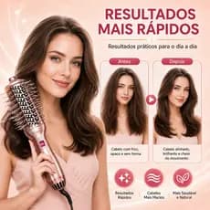 MAIMEITE Escova Secadora Modeladora 1000W Cerâmica com Íons Negativos - Temperatura Ajustável Anti-Frizz