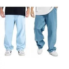 Calça Jeans Masculina Modelo Balão Baggy Reta Boca Larga
