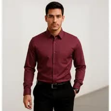 Camisa Masculina de Manga Longa com Bolso Tecido Levemente Elástico, Ideal para Trabalho e Lazer