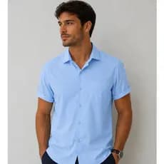 Camisa Social Manga curta com bolso,100% Microfibra,Não amassa,não precisa passar a ferro e é fresco para usar no verão.