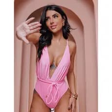 MAIÔ FEMININO GLAM TECIDO BRILHO LUXO CAVADO FESTA PRAIA E PISCINA VERÃO