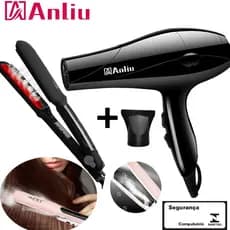 Kit Secador 9985+Chapinha Profissional de Cerâmica Com Saída Para Vapor 230℃