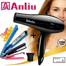 Kit Secador De Cabelo 9985 Profissional Anliu+Chapinha Professional 450F