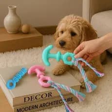 Proteção / Brinquedo De Cachorro De Estimação Interativo De Corda De Algodão material emborrachado flexível