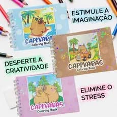 Livro de Colorir Capivara Labubu 50 folhas Capa Dura com Brilho Papel 180g Caderno de Desenho Pintura Coloring Book