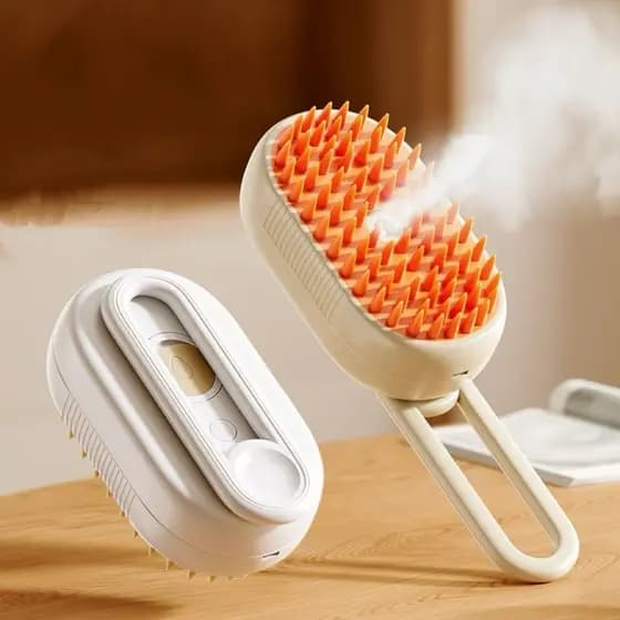 Escova A Vapor Para Gatos Cães 3 Em 1 Escovas Elétricas De Pêlos Pentes De Massagem Animais De Estimação Rem