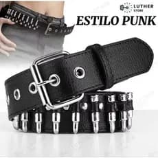 Cinto com Tachas Pretas Estilo Punk Rock gotico com Rebites com Pirâmide de Metalalicas para unissex 3 Fileiras