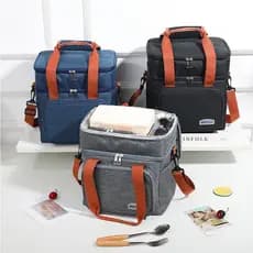 Bolsa Termica Grande Capacidade Lancheira Expansível Com Dupla Camada