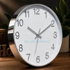 Relógio Parede Silencioso 30cm Grande Metálico Moderno Branco Decoração ENVIO IMEDIATO