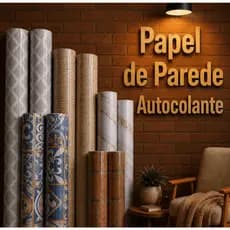 Papel de Parede Autocolante 3D Lavável Fácil Aplicação Sala Quarto Cozinha Madeira Mármore 5m x 45cm