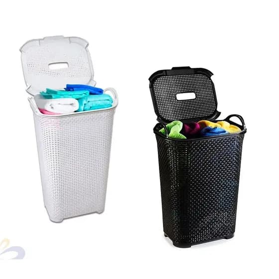 Cesto Para Roupas Roupeiro Organizador Rattan Vime 50 Litros Brinquedos Lavanderia