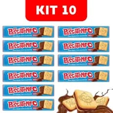 Biscoito Recheado Passatempo Bolacha Kit 10 Pacotes 130g - Nestlé