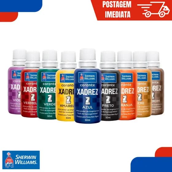 Corante Líquido Bisnaga Xadrez Para Tinta Varias Cores Selecione a Cor Pintura Parede