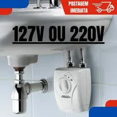 Aquecedor de Água Elétrico Versátil Lorenzetti 127V 220V 5500W Branco Pia Cozinha Lavatório