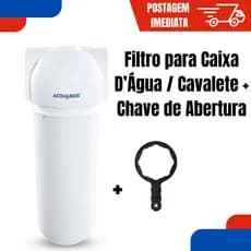 Filtro Para Caixa Dágua Cavalete com Refil Branco 9.3/4" 1/2" Chave de Abertura