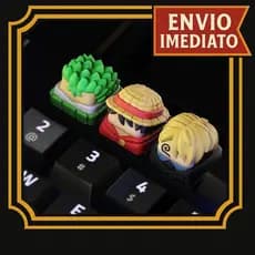 Keycap One Piece Tecla de teclado mecânico setup PC personalizado Luffy, Sanji, Zoro One Piece Anime