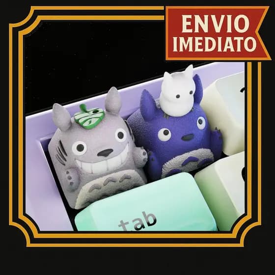 Keycap Totoro Chu Totoro Tecla de teclado mecânico setup PC personalizado Totoro e Chu - My Neighbor Totoro