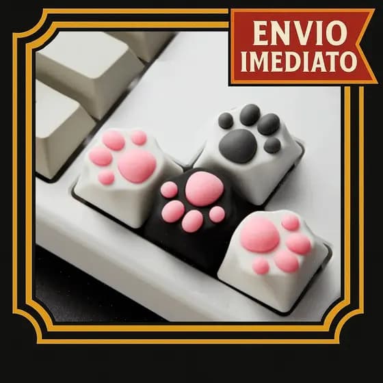 Keycap Patinha de Gatinho Tecla de teclado mecânico setup PC personalizado Kawaii Gatinho patinha fofa