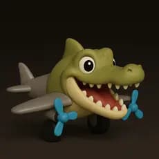Brinquedo Bombardino Crocodilo Meme Brainrot - Cute Bombardino Crocodilo Chibi 8 a 10cm