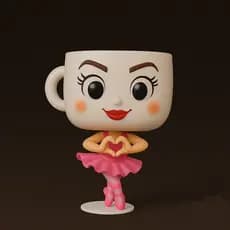 Brinquedo Ballerina Cappuccina Meme Brainrot - Cute Cappuccina Ballerina Chibi 8 a 10cm