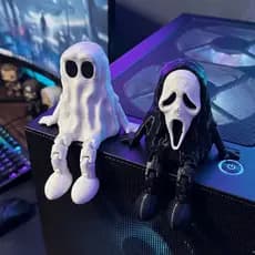 Fantasminha e Ghostface Decoração Setup Gamer Quarto Geek