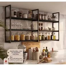 Kit Prateleira PRETO Industrial Planejado GG