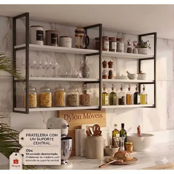 Kit Prateleira BRANCO Industrial Planejado GG
