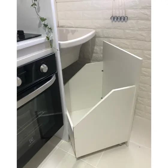 Nicho gabinete para tanque Branco com rodinhas e pé