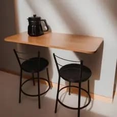 Mesa De Parede ROBUSTA - 70/80/90/100/110CM - 30MM Dobrável FREIJO/ PRETA OU BRANCA
