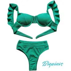 bikini feminino babado calcinha hot paint tendencia 2025 com bojos e forrado praia e piscina