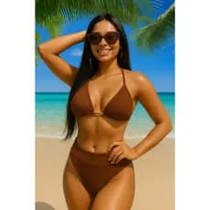 bikini feminino cortina forrado com bojo tecido anarruga elegância e conforte alta praia e piscinas