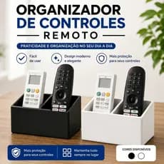 Organizador de Controle Remoto 2 Divisórias | Organizador de Mesa Porta Controle
