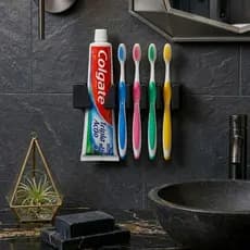 Suporte de Escova de Dente e Pasta Organizador de Parede Porta Escova Dupla Face Forte sem Furos