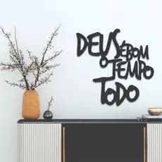 Quadro Deus é Bom o Tempo Todo Decorativo Frases Decorativas Mdf 3mm