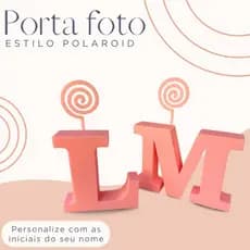 Porta Foto Iniciais Polaroide 3D PERSONALIZADO