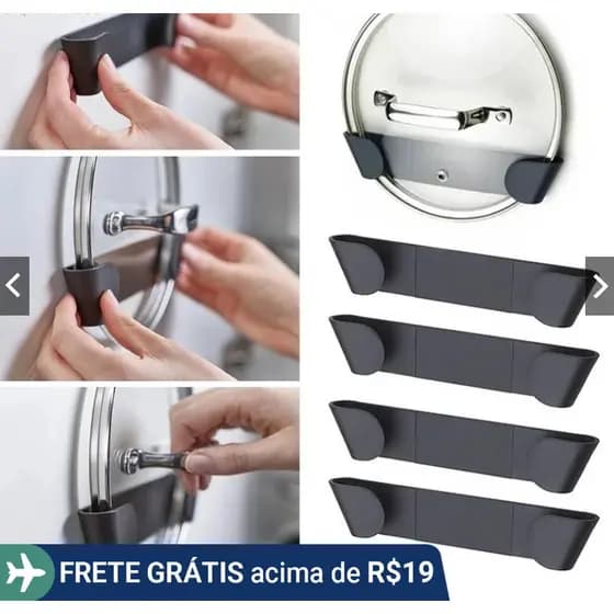 Prático Suporte Para Tampa De Panela , De Parede Pendurar Panelas , Organizador De Cozinha