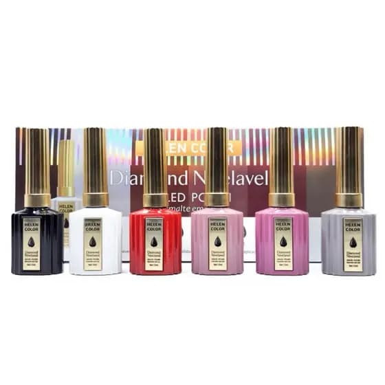 Coleção Vermelhos Helen Color Esmaltes Gel Top Coat Sem Goma