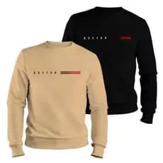 Kit 2 Moletom Masculino Feminino Algodão Blusa De Frio Unissex Confortável Oferta P/M/G/GG.BOSTOM