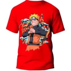 Camiseta Infantil Juvenil Adulto Plus Size do Naruto Anime Camisa 100% Algodão do 2 ao 16
