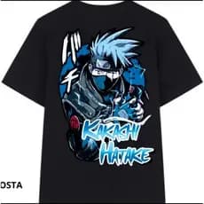 Camiseta do Naruto Kakashi Camisa oversizerd de Algodão Infantil menino menina e Juvenil Adulto