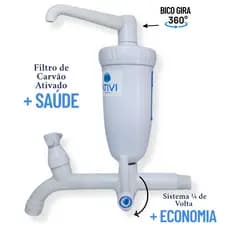 Torneira com Filtro Ativi Filtro – Fixa com Alavanca Branca – Parede Cozinha
