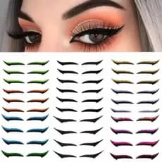 Adesivo delineador com lantejoulas adesivo de sombra para os olhos pó de glitter pérola10/15/20pares