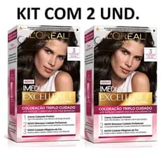 KIT 2 Tintura Imédia Excellence L'Oréal Castanho Escuro 3