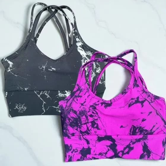 Kit 2 Top Trançado Bojo Tie Dye Marmorizado Roupa Academia  Moda Feminina Premium Cropped Sutiâ
