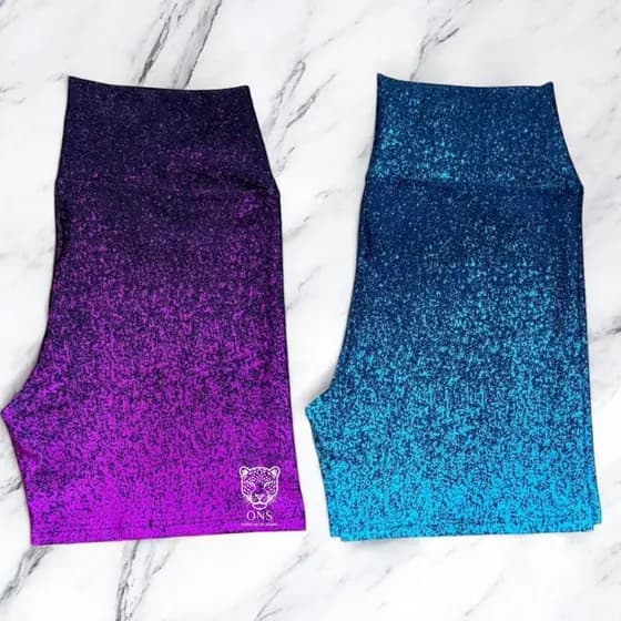 Kit 2 Shorts Feminino Degradê Roupa Academia Cintura Alta  Zero Transparencia Fitness Corrida